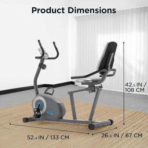 JLL Smart Cross Trainer Recumbent Exercise Bike with Arm Exercisers, 8-Level Magnetic Resistance Stationary Machine, LCD, Bluetooth Fit App, Home Workout Cardio Equipment, Seniors & Adults in Saudi Arabia