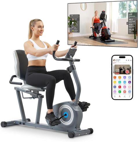 JLL Smart Cross Trainer Recumbent Exercise Bike with Arm Exercisers, 8-Level Magnetic Resistance Stationary Machine, LCD, Bluetooth Fit App, Home Workout Cardio Equipment, Seniors & Adults in Saudi Arabia