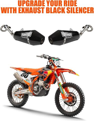 HGS Motorcycle Slip-On Muffler with Carbon End Cap, Fits with Bike KXF 450 (2024-2025), Durable Performance Upgrade for Motocross & Off-Road Racing (KXF 450) in Saudi Arabia