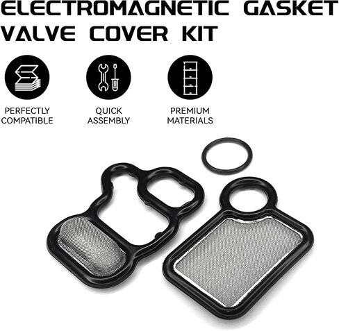 مجموعة غطاء صمام حشية الملف اللولبي VVT VTEC مع شاشة فلتر صمام التخزين المؤقت لسيارة Honda Civic Accord CR-V Element Fit Crosstour، Acura RSX TSX RDX، يستبدل 15845-RAA-A01 91319-PAA-A01 in Saudi Arabia