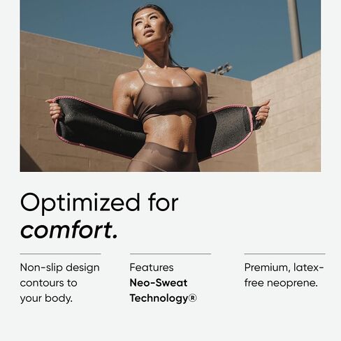 Sports Research Sweet Sweat Waist Trimmer Extra-Coverage (XC) - Premium Fitness Belt w/More Waist Coverage for a Better Sweat - Pink (Medium) in Saudi Arabia