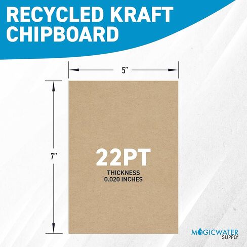 100 Chipboard Sheets 5 x 7 inch - 22pt (Point) Light Weight Brown Kraft Cardboard for Scrapbooking & Picture Frame Backing (.022 Caliper Thick) Paper Board | MagicWater Supply in Saudi Arabia