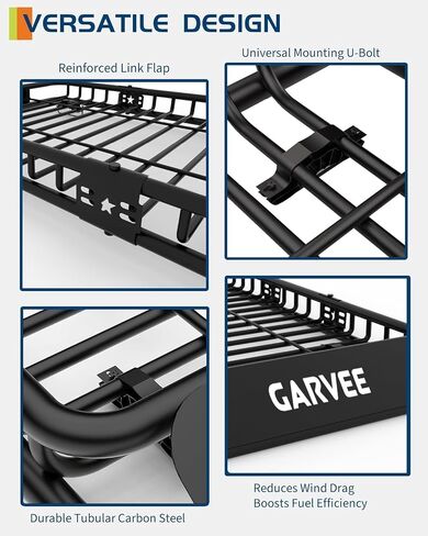 سلة رف سقف عالمية مقاس 51 بوصة × 36 بوصة من Garvee، رف أمتعة بسعة 200 رطل، حامل بضائع عالي التحمل على السطح، سلة حامل أمتعة أعلى السيارة شديدة التحمل لسيارات الدفع الرباعي والشاحنات والمركبات in Kuwait
