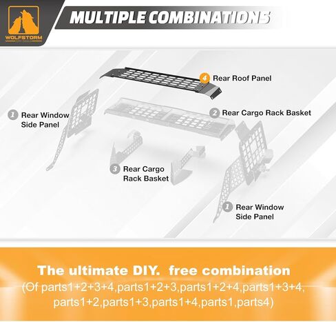 Trunk Roof Storage Panel Shelf Bracket for Toyota Land Cruiser Prado 2024 2025, Overhead Molle Roof Panels Shelf Car Accessories, Storage Organizer Interior Rear Cargo Racks (Roof Shelf) in Kuwait