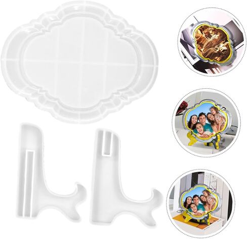 Gadpiparty 2sets European Style Photo Frame Silicone Molds for Crafts Flexible and Reusable Silicone Epoxy Molds Stand for Home Decor in Saudi Arabia