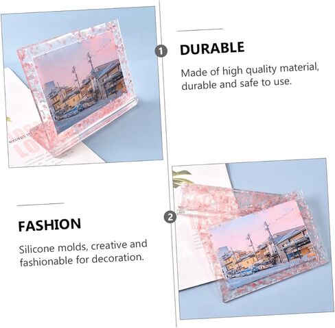 HOMSFOU 1pc Silicone Frame Molds for Craft Flexible and Reusable Epoxy Photo Frame Making Non-Stick Design for Easy Release and for Handmade and Home Decor in Saudi Arabia