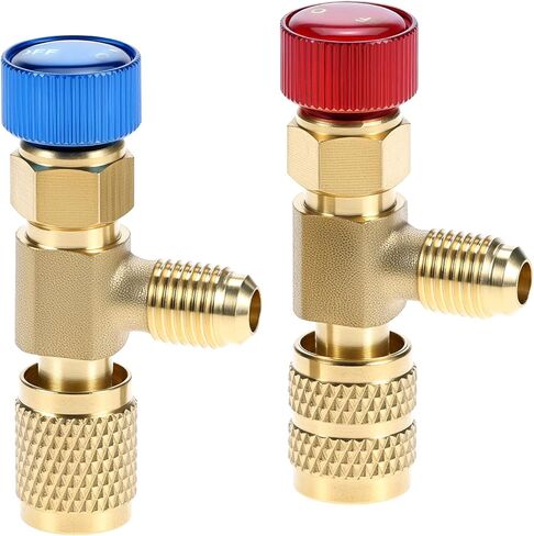 QWORK R12 R410 Refrigerant Charging Valve Set, Brass Adapters for R12 R22 and R410 Air Conditioner Manifolds in Saudi Arabia