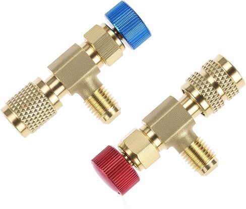 QWORK R12 R410 Refrigerant Charging Valve Set, Brass Adapters for R12 R22 and R410 Air Conditioner Manifolds in Saudi Arabia