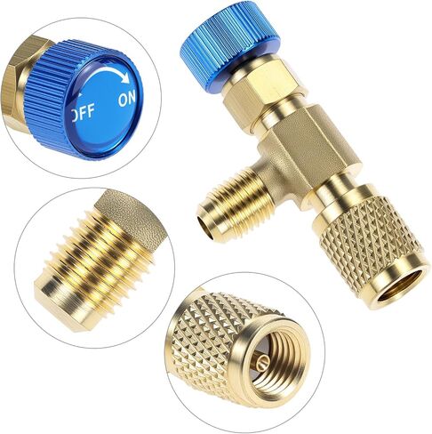 QWORK R12 R410 Refrigerant Charging Valve Set, Brass Adapters for R12 R22 and R410 Air Conditioner Manifolds in Saudi Arabia