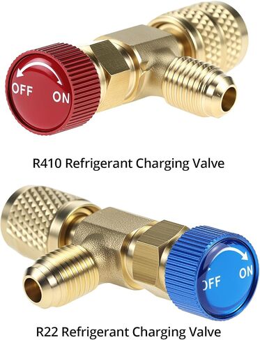 QWORK R12 R410 Refrigerant Charging Valve Set, Brass Adapters for R12 R22 and R410 Air Conditioner Manifolds in Saudi Arabia