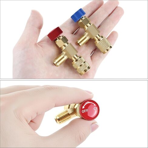 QWORK R12 R410 Refrigerant Charging Valve Set, Brass Adapters for R12 R22 and R410 Air Conditioner Manifolds in Saudi Arabia