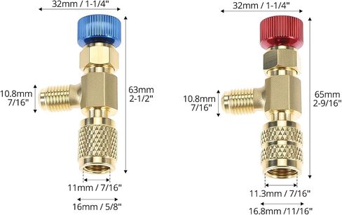 QWORK R12 R410 Refrigerant Charging Valve Set, Brass Adapters for R12 R22 and R410 Air Conditioner Manifolds in Saudi Arabia