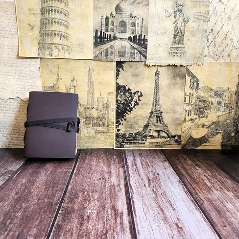 Finun-Lthr Handmade Leather Sketchbook Journal Diary (6 x 4.5 inch) Personalized | 200 Deckle Edge Pages | Lace Tie Wrap | Rustic Travel Size Gift in Saudi Arabia