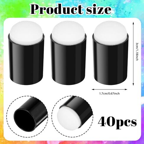 40Pcs Craft Finger Sponge Daubers for Painting, Finger Sponge Paint, Ink Blending, Makeup Daubers, Card Making, Stamping Brush in Kuwait