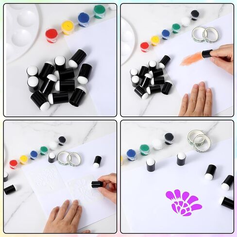 40Pcs Craft Finger Sponge Daubers for Painting, Finger Sponge Paint, Ink Blending, Makeup Daubers, Card Making, Stamping Brush in Kuwait