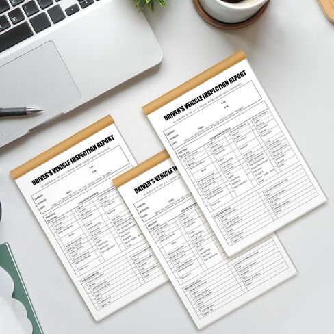 800 Sets (16-Pack) Detailed Driver's Vehicle Inspection Report 8.5" x 5.5" Daily Pre Trip Inspection Book with 2-ply Carbonless Driver Log Forms for Truck Drivers(50 Sets Each Book) in Saudi Arabia