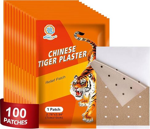 60 PCS Tiger Patches, Chinese Red Tiger Patch Plaster, Ultra Strength Capsaicin Heat Patches for Muscle Joint of Neck Knee Shoulder Relieving Capsicum Patch Natural Herbal Individually Wrapped in Saudi Arabia