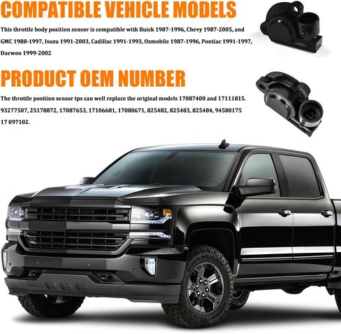 Throttle Position Sensor TPS, Throttle Body Sensor, TPS Accelerator Pedal Fuel Idle Control Valve Sensors, Gas Engine Accessories for Chevy Buick Daewoo, Replace OEM#17087400 17088026 17111815 in Saudi Arabia