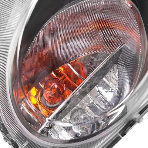 زوج HECASA مصباح إشارة الانعطاف متوافق مع 2012-2019 Fiat 500 (غير مناسب لـ Abarth) مصباح إشارة الانعطاف مع استبدال المصباح لـ FI2532100 FI2533100 عدسة شفافة + غطاء كروم للركاب وجانب السائق in Kuwait