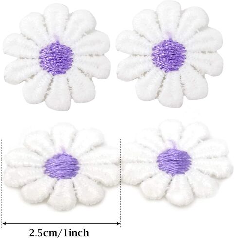 5 Yards Elegant Purple Daisy Lace Cute White Flower Embroidered Trim Ribbons for DIY Clothing Sewing Hat Bag Crafts Decoration in Saudi Arabia