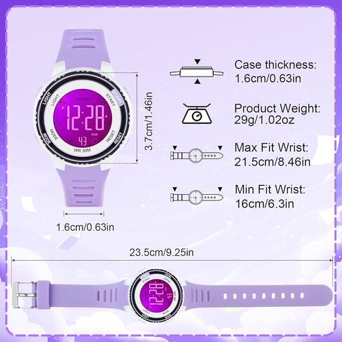 DTKID Digital kids Watch,waterproof 3ATM,Easy to Read,7 Color Lights,Time Teaching Watch for Boys,Soft Band Wrist Watch for Girls Boys in Kuwait