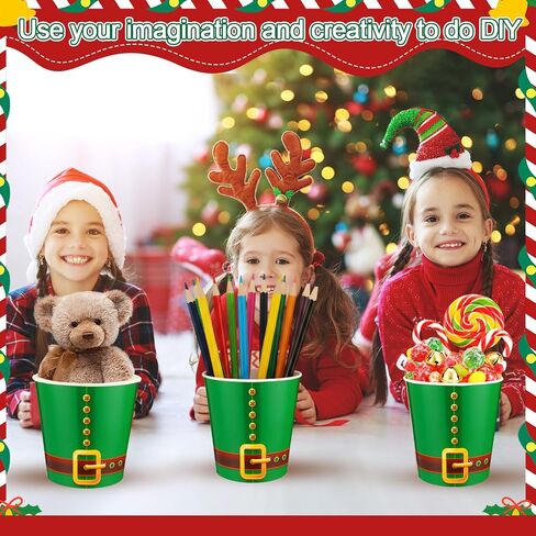 12 Set Christmas Party Dice Game Includes Empty Christmas Paper Buckets, Large Dice, Red and Green Balloons, Black Markers for Xmas Holiday Party Activities Supplies for Family Indoor Games in Saudi Arabia