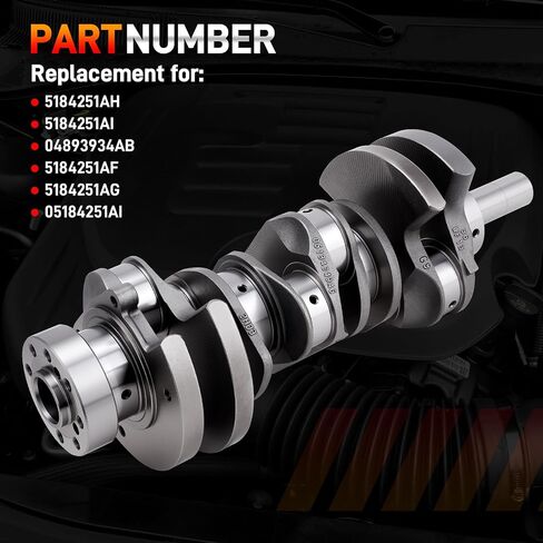 3.6L محرك العمود المرفقي ومجموعة تحمل متوافقة مع كرايسلر دودج جيب رام 2011-2024 3.6 V6 استبدال # 5184251AH، 5184251AI، 04893934AB، 5184251AF، 5184251AG، 05184251AI in Kuwait