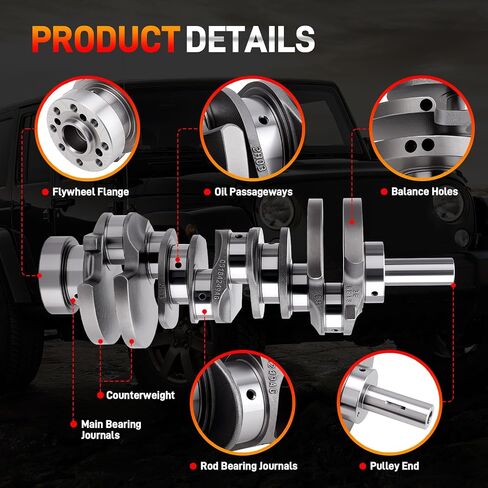 3.6L محرك العمود المرفقي ومجموعة تحمل متوافقة مع كرايسلر دودج جيب رام 2011-2024 3.6 V6 استبدال # 5184251AH، 5184251AI، 04893934AB، 5184251AF، 5184251AG، 05184251AI in Kuwait