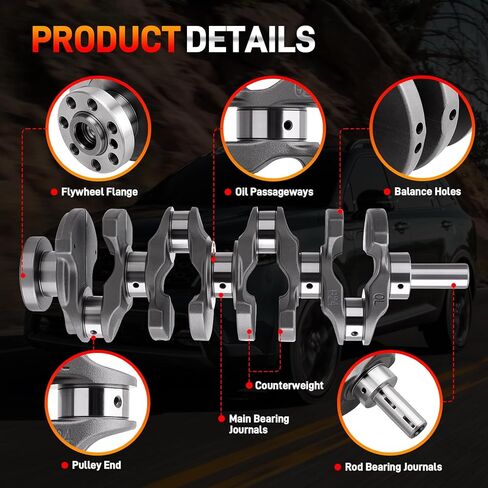 G4KJ 2.4L محرك العمود المرفقي توصيل قضبان المحامل المتوافقة مع Hyundai Santa Fe/Santa Fe Sport Sonata Tucson، Kia Sportage Sorento Optima Forte Rondo استبدال # 23111-2G200 23510-2G500 in Kuwait