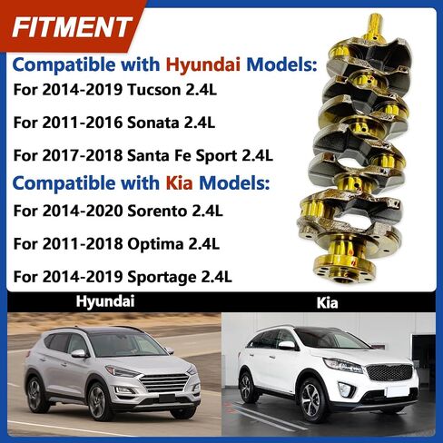 2.4L G4KJ Engine Crankshaft Connecting Rods and Bearings Kit for Hyundai Santa Fe/Santa Fe Sport Sonata Tucson, for Kia Sportage Sorento Optima 2011-2020 Replace# 23041-2G500 23510-2G540 in Saudi Arabia