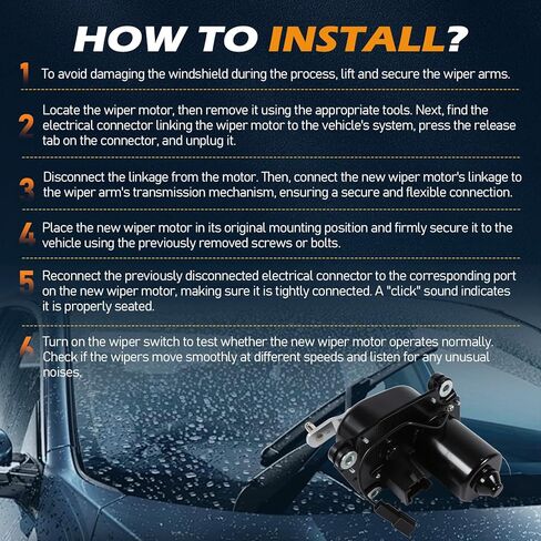 2C3Z17508AA محرك ممسحة الزجاج الأمامي متوافق مع Excursion Expedition Explorer Mustang Thunderbird Aviator Navigator Mountaineer استبدال 8C3Z17508B، 40-2036، 85-2036 in Kuwait