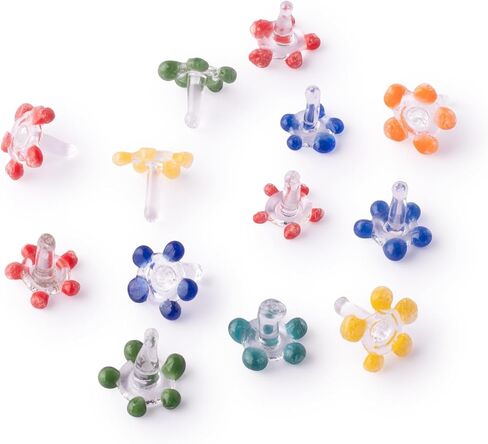 200 PCS Daisy Flower Glass Beads with Storage Jar| Thicker and Consistent Size Daisies | Premium Assorted and Vibrant Colour Daisies. in Saudi Arabia