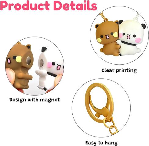 2 Pcs Cute Keychains Magnetic Matching Couples Stuff Key Chains for Women Boyfriend Girlfriend Valentine's Day Gifts in Saudi Arabia