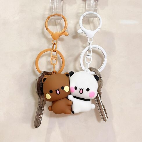 2 Pcs Cute Keychains Magnetic Matching Couples Stuff Key Chains for Women Boyfriend Girlfriend Valentine's Day Gifts in Saudi Arabia