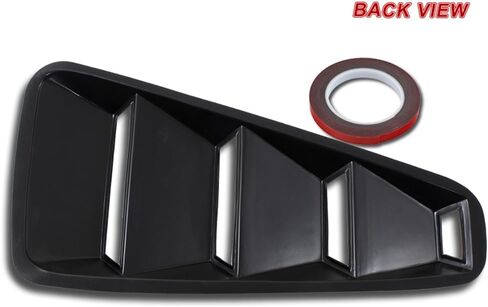 W-POWER, Side Window Louvers Scoop Cover Vent Sun Shade Cover Compatible with 2005-2014 Ford Mustang Coupe / 2-DR Only, ABS, Fits for All Weather, 1/4 Quarter (Painted Carbon Fiber) in Saudi Arabia