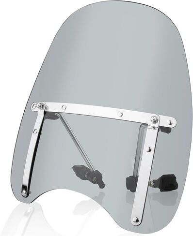Universal 18"x16" Motorcycle Windshield Windscreen Compatible with Harley Davidson Honda Kawasaki Suzuki Yamaha Cruiser Savage Intruder Volusia Boulevard Vulcan Vn (Light Smoke) in Saudi Arabia