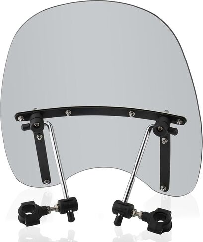 Universal 18"x16" Motorcycle Windshield Windscreen Compatible with Harley Davidson Honda Kawasaki Suzuki Yamaha Cruiser Savage Intruder Volusia Boulevard Vulcan Vn (Light Smoke) in Saudi Arabia
