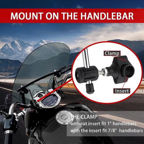 Universal 18"x16" Motorcycle Windshield Windscreen Compatible with Harley Davidson Honda Kawasaki Suzuki Yamaha Cruiser Savage Intruder Volusia Boulevard Vulcan Vn (Light Smoke) in Saudi Arabia