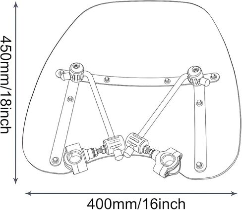 Universal 18"x16" Motorcycle Windshield Windscreen Compatible with Harley Davidson Honda Kawasaki Suzuki Yamaha Cruiser Savage Intruder Volusia Boulevard Vulcan Vn (Light Smoke) in Saudi Arabia