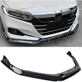 الشفة الأمامية متوافقة مع 2021-2022 Honda Accord 10.5th Gen، JDM Bumper Air Dam الجزء السفلي من الذقن المفسد مجموعة حماية الجسم (أسود لامع) in Kuwait