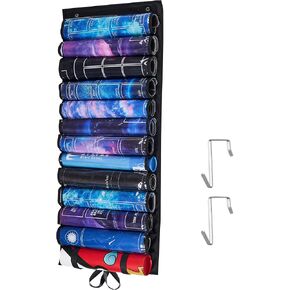 حقيبة تخزين أنبوبية لمفرش اللعب - حامل مفرش اللعب القابل للتعليق لـ MTG مع خطافين (6+1 حامل حصيرة، أسود) in Kuwait