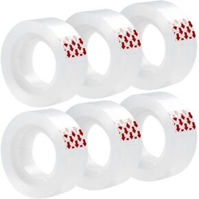 6 Rolls Clear Tape, Transparent Tape Refills for Dispenser, 1 Inch Core, 3/4 x 1000 Inches, Strong Adhesive for Gift Wrapping, Office, School, Home, Desk Supplies & Crafts in Saudi Arabia