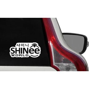 Shinee World Korean Car Vinyl Sticker Decal Bumper Sticker for Auto Cars Trucks Windshield Custom Walls Windows Ipad MacBook Laptop Home and More (Black) in Saudi Arabia