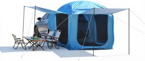 SUV Tailgate Tent Camping Awning Shade Compatible with for Peugeot 3008 2016–2025 Family Camping Auto Shade Smooth Ventilation,B-Blue in Saudi Arabia