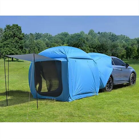 SUV Tailgate Tent Camping Awning Shade Compatible with for Dacia Duster 2023–2025 TCe 130 MHEV Hybrid 140 Family Camping Auto Shade Smooth Ventilation,B-Blue in Saudi Arabia