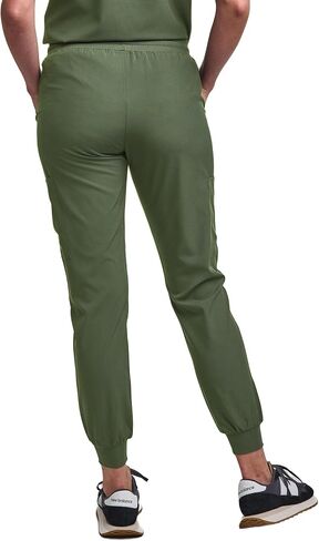 Green Town Scrubs for Women Scrub Set - Jogger Pant and Tuck-in V-Neck Top, 5 Pockets, Yoga Waistband, Nursing Uniform-Black-XX-Large Petite in Saudi Arabia