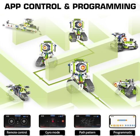 STEM Robot kit for Kids Ages 8-12, 429PCS 5 In1 Building Blocks Kit, Remote & App Control Robotic Toys, Scientific Construction Sets for Kids 8 9 10 11 12 13 in Kuwait