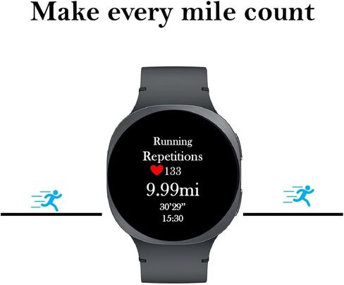 Samsung Galaxy Watch 8 (2025) Bluetooth Smartwatch, US Version – Fitness & Sleep Tracking,Heart Rate Monitor, Android Compatible (Not for iOS) – with Extra Stainless Steel Band (Graphite, 40mm) in Saudi Arabia