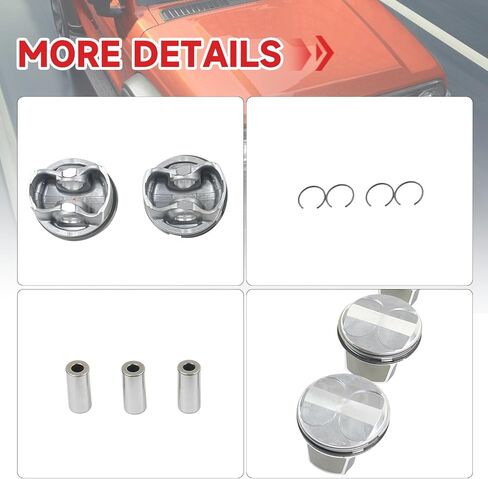1 مجموعة بيستونز مع خواتم مجموعة A2720304017 A2720301018 لمرسيدس C300 E280 E300 S300 2.5L 3.0L M272 in Kuwait