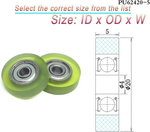 1PCS Dia 22mm Bore 6mm Polyurethane Vending Machine Bearing Roller PU69622-7 Currency Count Machine PU Rubber Pulley(PU60620-8.5 6x20x8.5) in Saudi Arabia